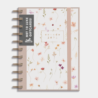 De Hobbit A6 Spiral Agenda Flowers 2025