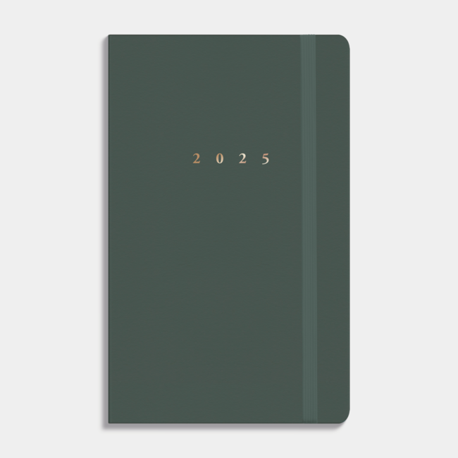 Agenda de bolsillo Deluxe 2025 Verde oscuro