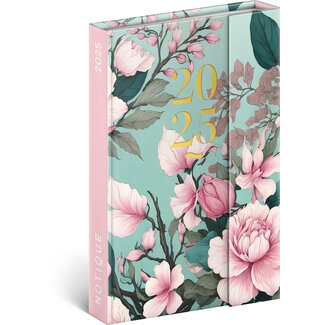 Presco Magnetischer Wochenkalender Pink Flower 2025