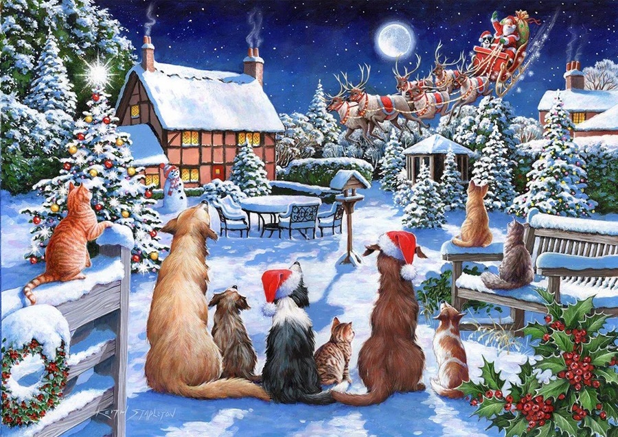 No 19 Santa Paws Puzzel 1000 Stukjes