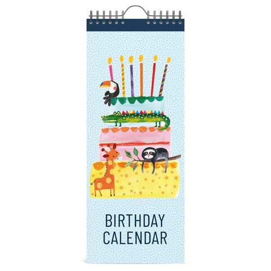 Lannoo Graphics - Birthday Calender - Verjaardagskalender - PAPER SALADE - Cake - 4Talig - 130 x 325 mm