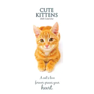 The Gifted Stationary Cute Kittens Slim Calendar 2025