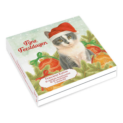 Franciens Katten Kerstkaarten Kerstballen 10 Stuks