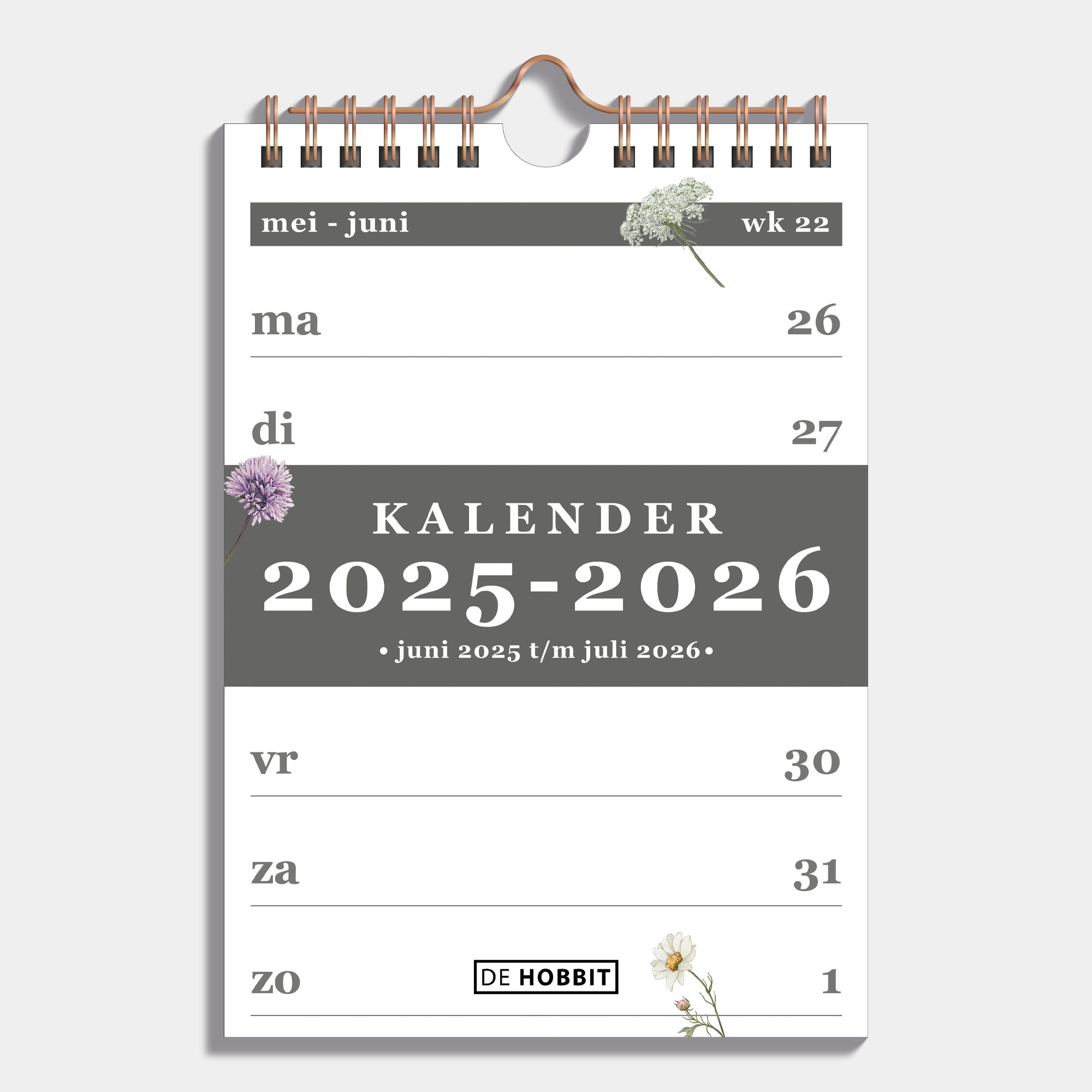 A5 weekkalender schooljaar 2025 2026 aquarel bloemen kopen
