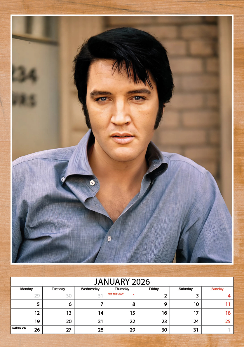 Acquistare il Calendario Elvis Presley 2026 semplicemente ordinare