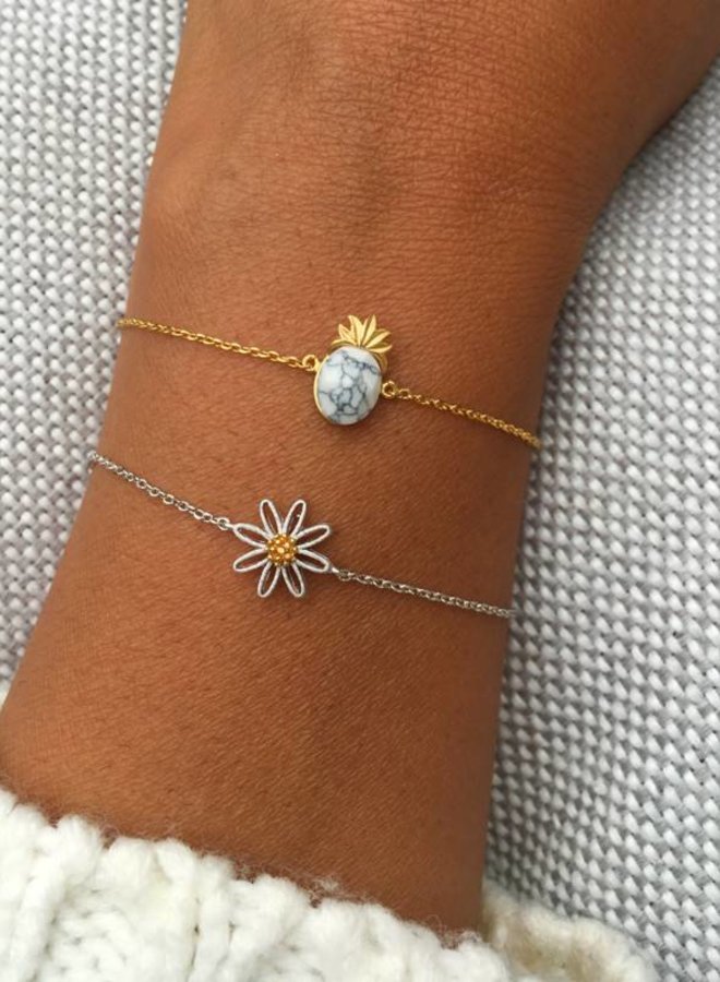 Armband White Marble Pineapple