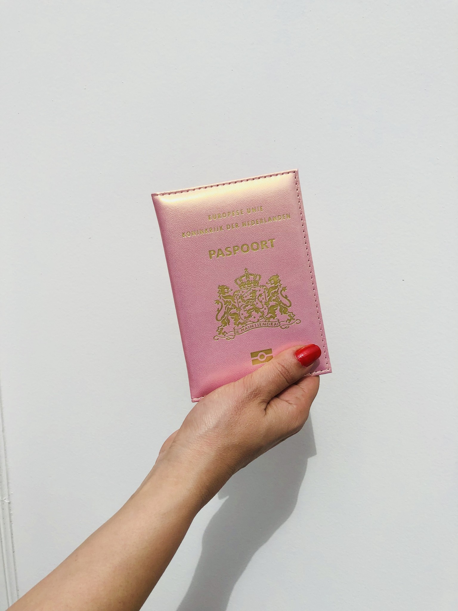 Wasserette gevaarlijk paars Paspoorthoesje Metallic Pink - Fashion-Click