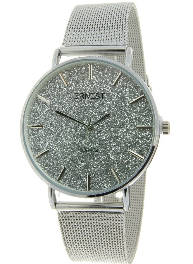 Horloge Glitter Zilver