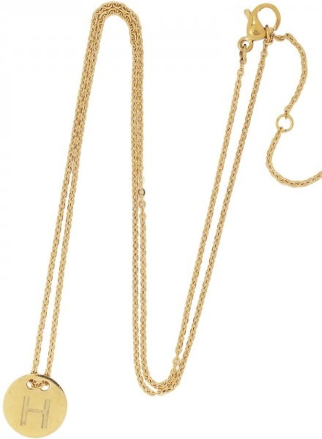 Ketting Coin Initial Goud