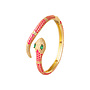 Snake Armband Deluxe Goud-  Fuchsia