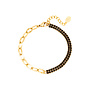 Armband Zircon and Chain Zwart