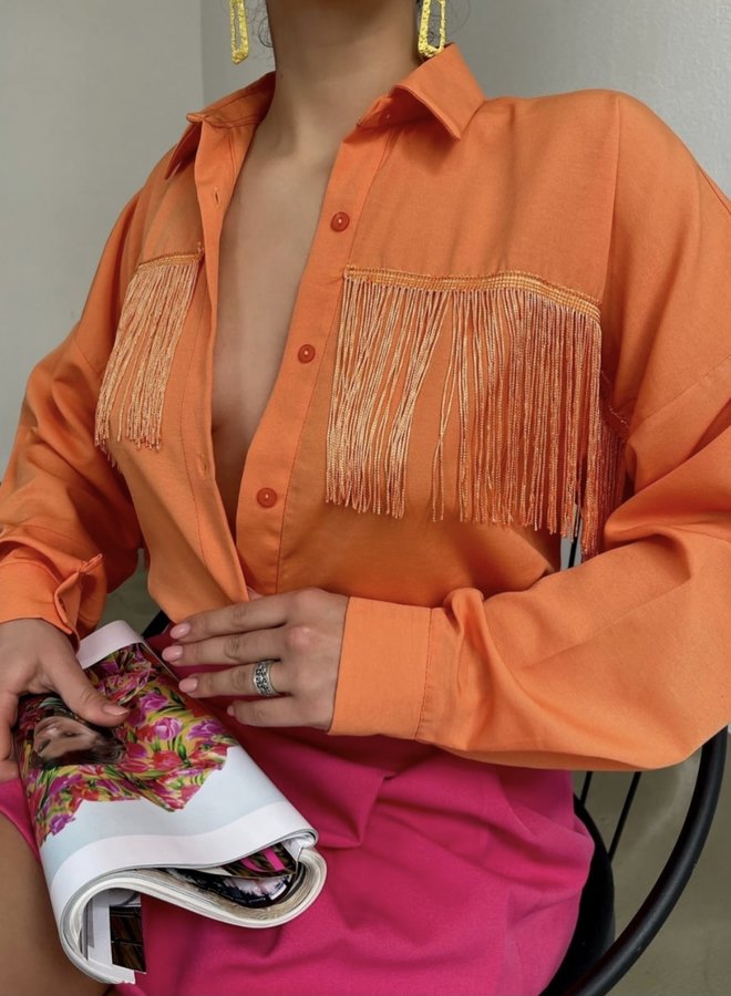 Blouse Fringe Revival Oranje