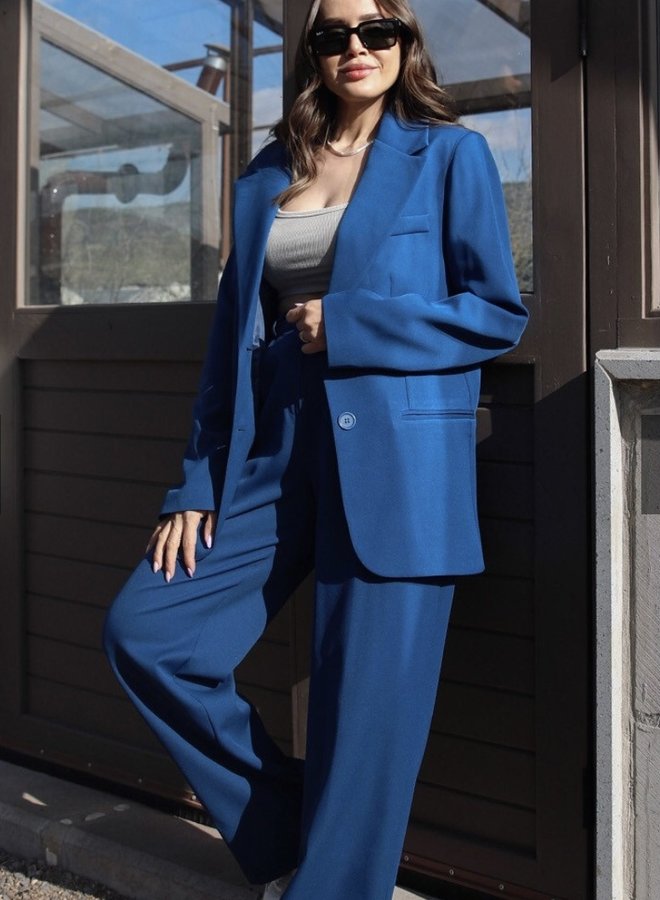 Damespak Power Suit Donkerblauw