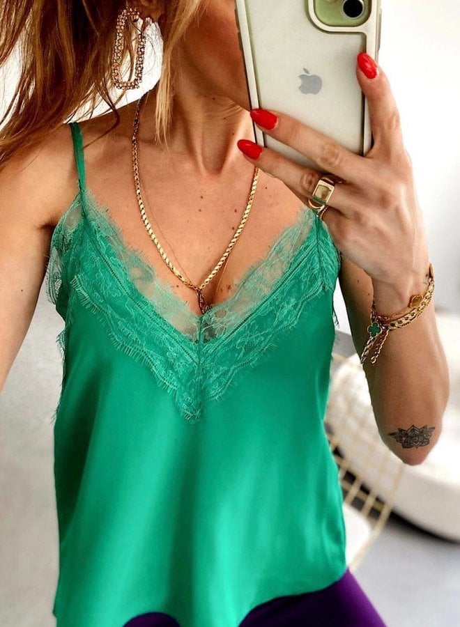 Silky Strap Top Groen