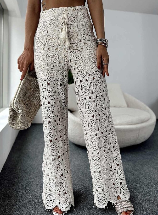 Crochet Broek Beige