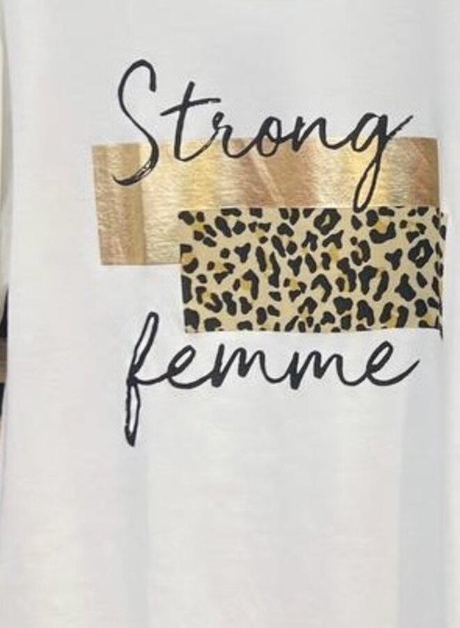 T- Shirt Strong Femme Lepard Gold