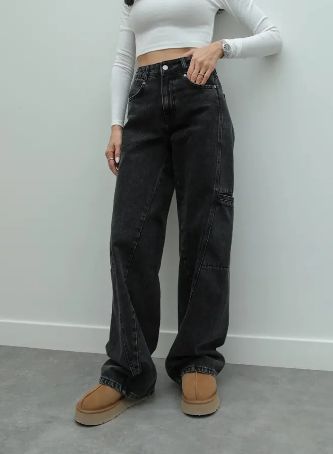 Cargo Jeans Black Washing