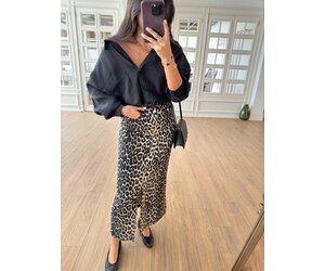 Maxi Rok Leopard Met Split Fashion Click