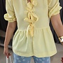 Blouse Peplum Bow Geel