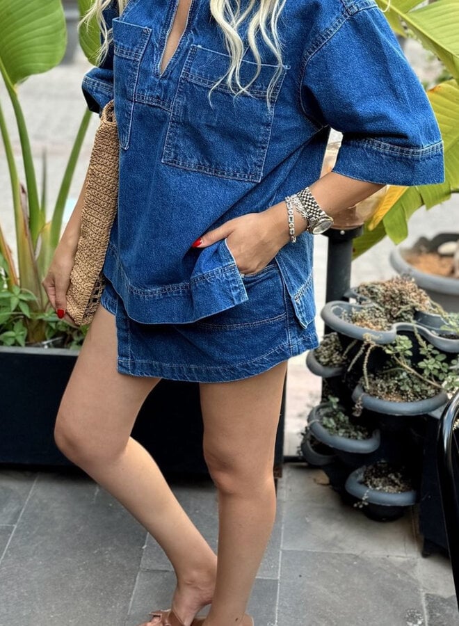 2 Delige Set Denim Skort