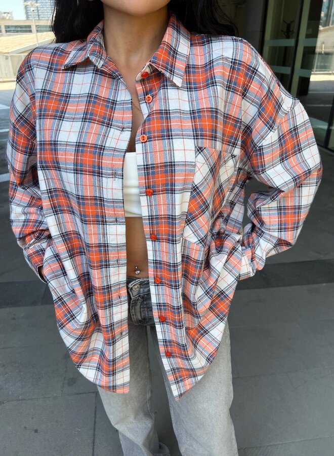 Oversized Geruite Blouse