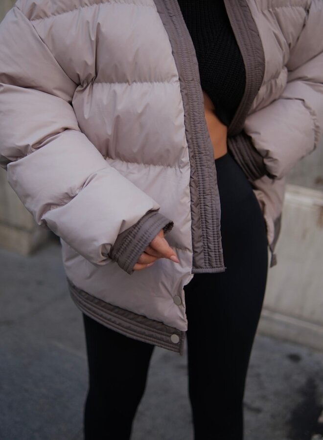 Korte Puffer Jas Autumn Beige