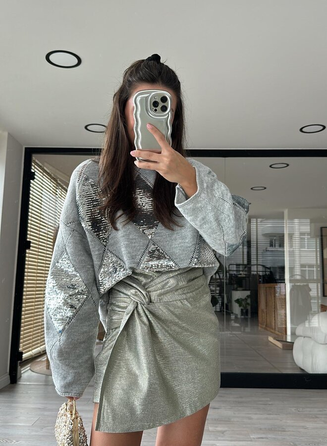 Trui Sequins Grijs/ Zilver