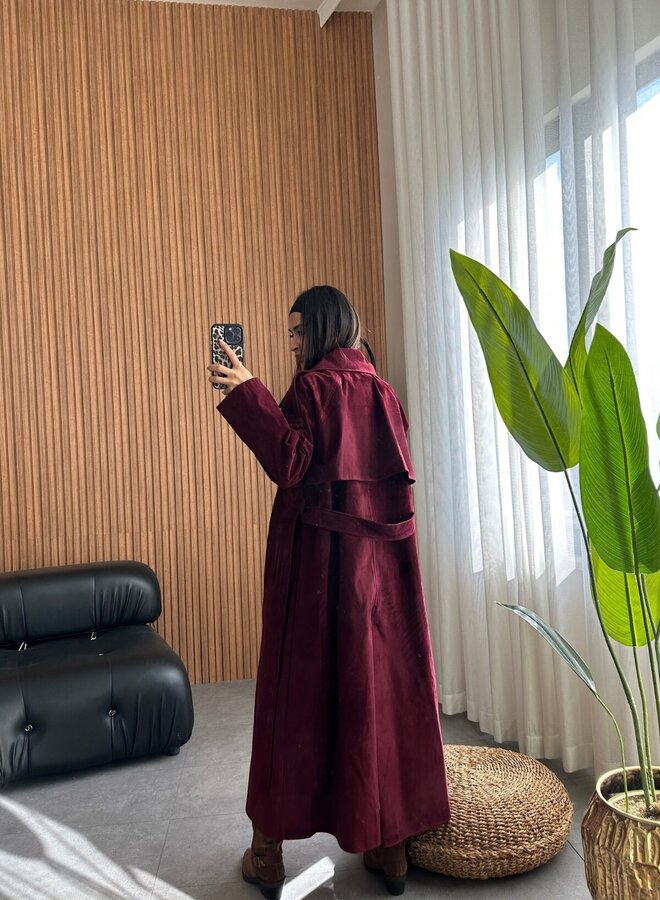 Trenchcoat Soft Suède Burgundy