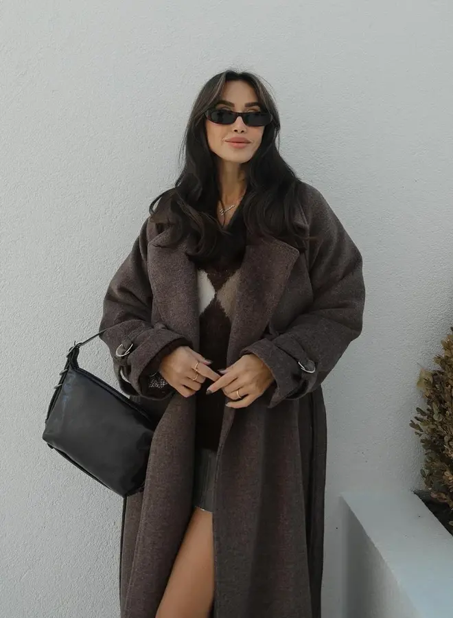 Mantel Jas Chelsea  Donker Bruin