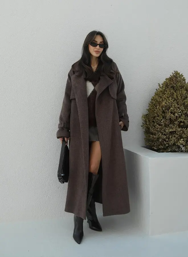 Mantel Jas Chelsea  Donker Bruin