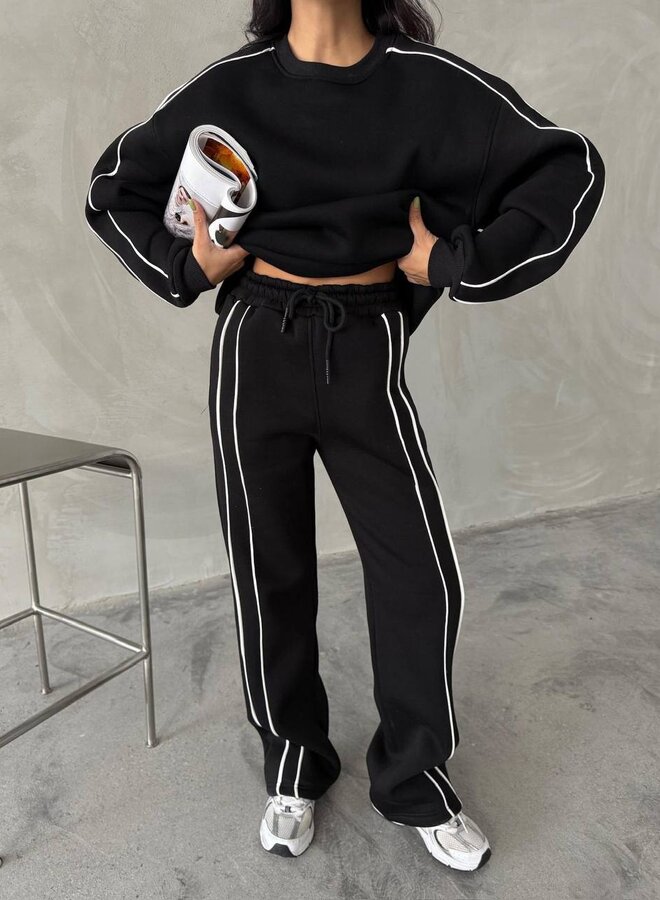 2 Delige Set Comfy Details Zwart
