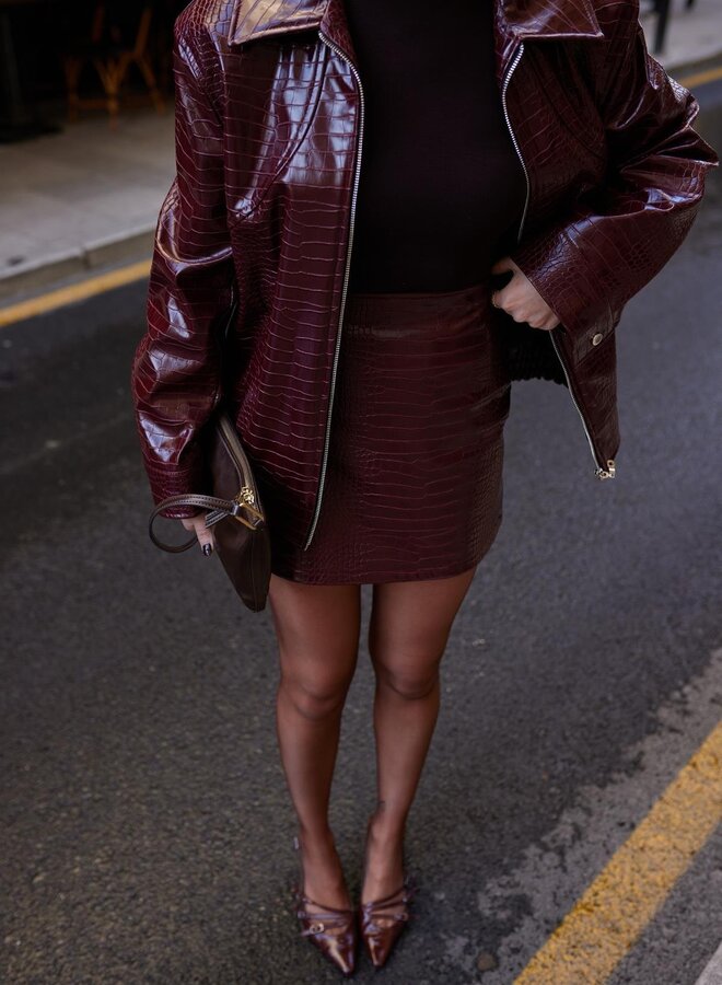 Mini Rok Burgundy Snake