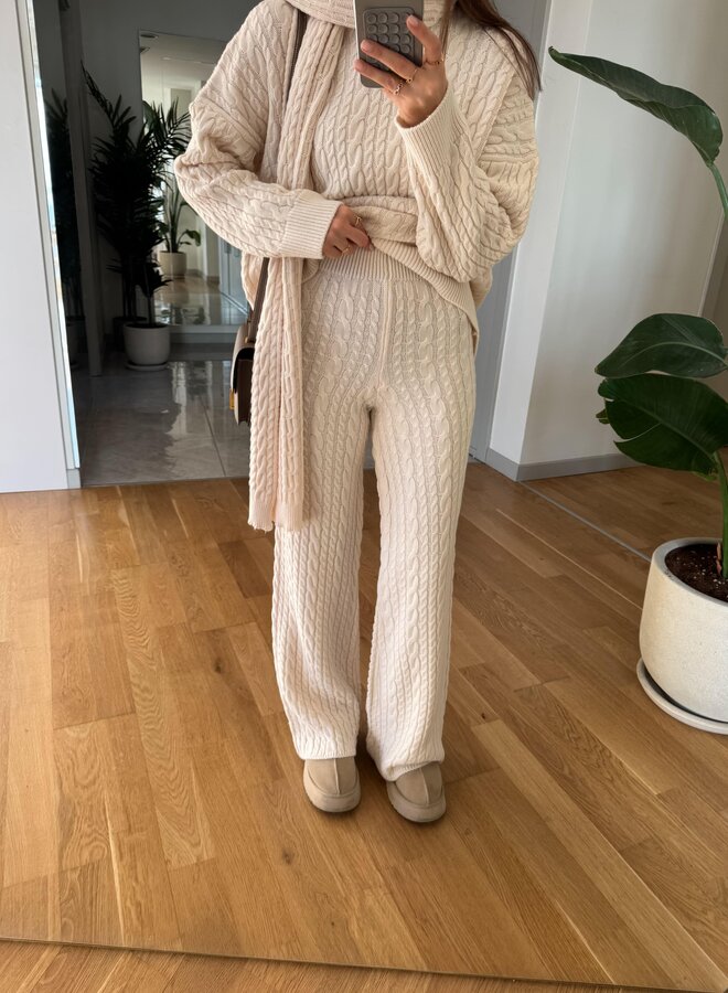 3-Delige Knitted Cozy Set Creme