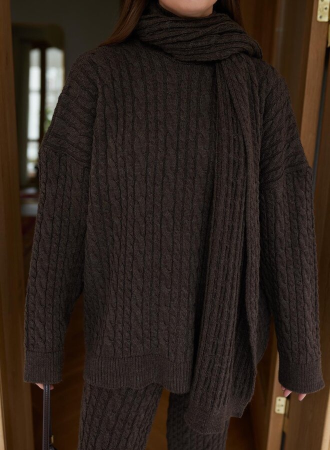 3-Delige Knitted Cozy Set Bruin