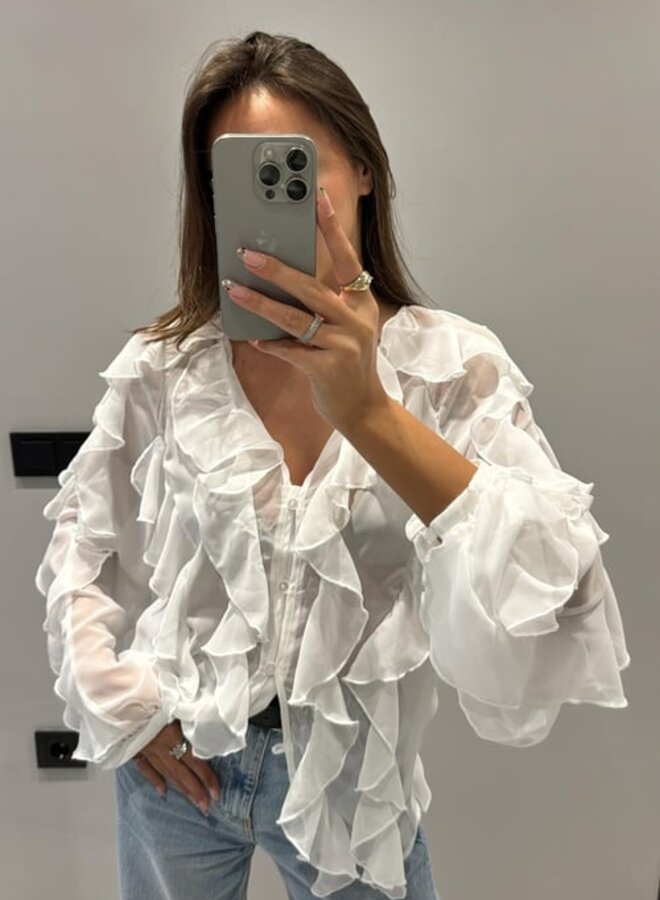 Viral  Blouse Met Ruffles