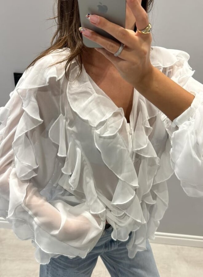 Viral  Blouse Met Ruffles