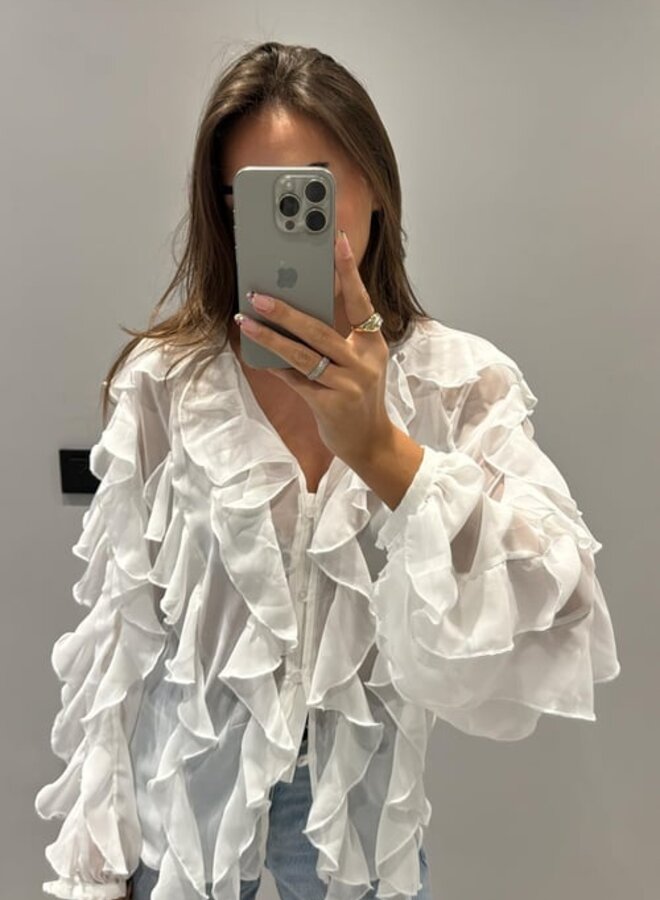 Viral  Blouse Met Ruffles