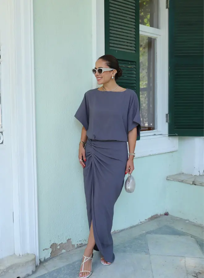 Jurk Kendall Grijs / Blauw