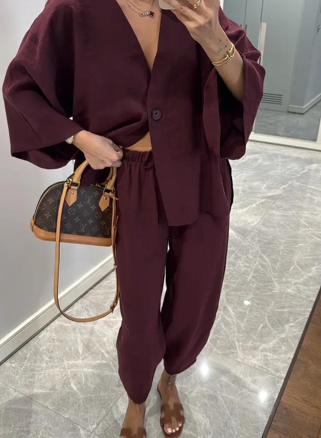 2 Delige Set June Burgundy
