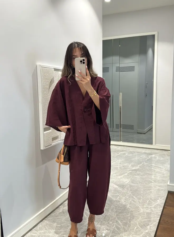 2 Delige Set June Burgundy