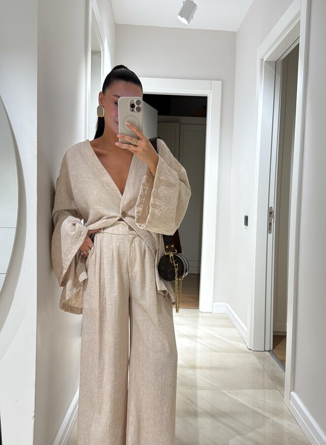 2 Delige Set Cityline Co-ord Beige