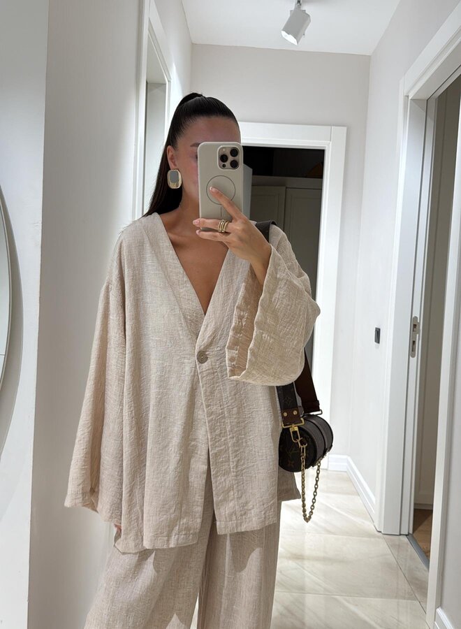 2 Delige Set Cityline Co-ord Beige