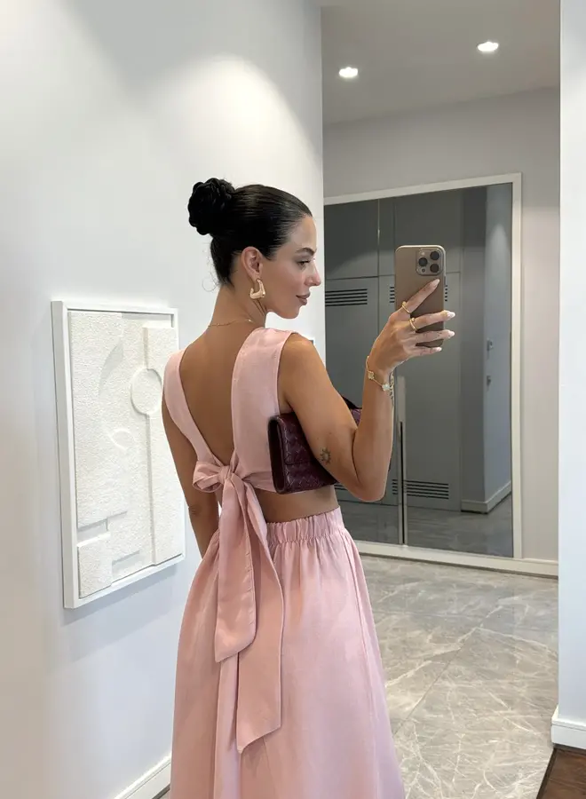 2 Delig Setje Linnen Whisper Pink