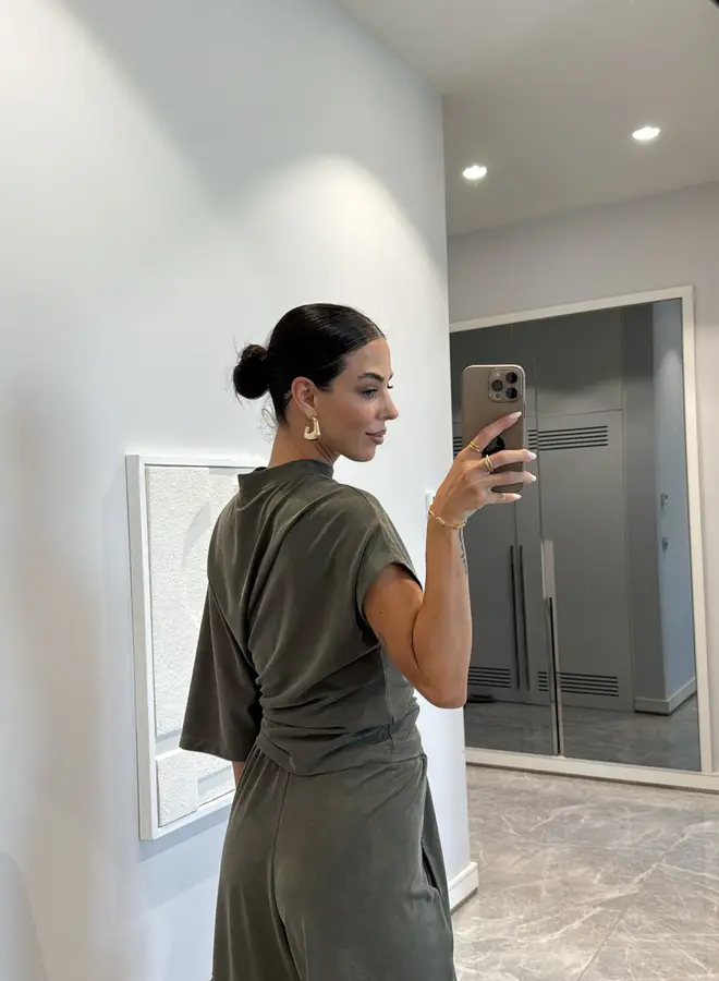 Tweedelige Set met Asymmetrische Top Groen