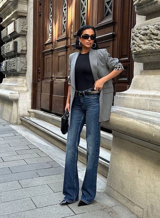 Colbert / Blazer Leopard Touch Grijs