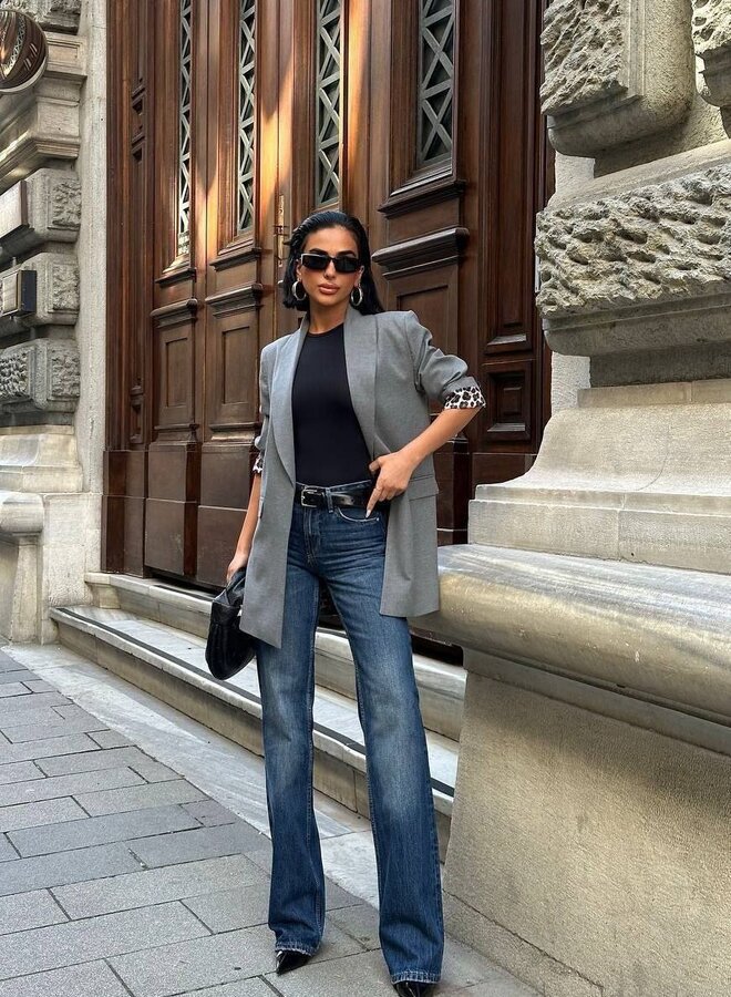 Colbert / Blazer Leopard Touch Grijs