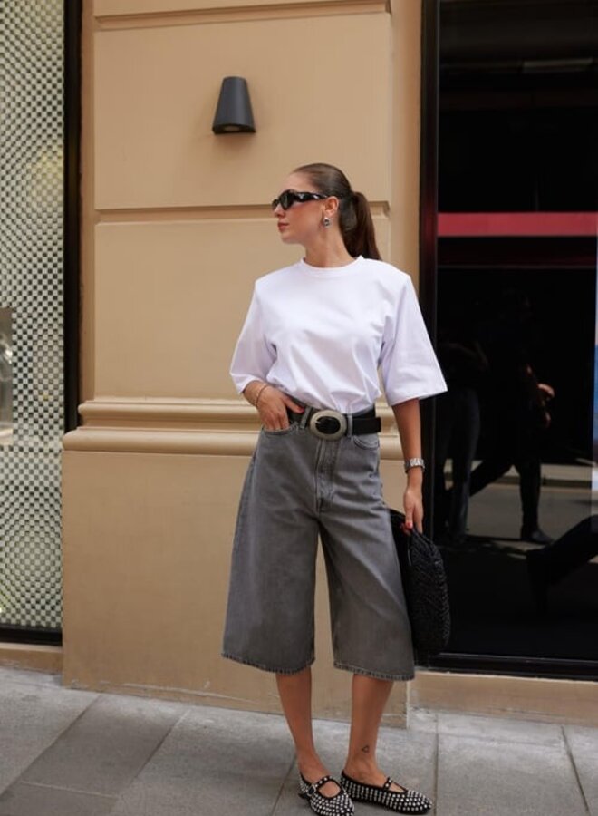 Viral Denim Bermuda Shorts Grijs