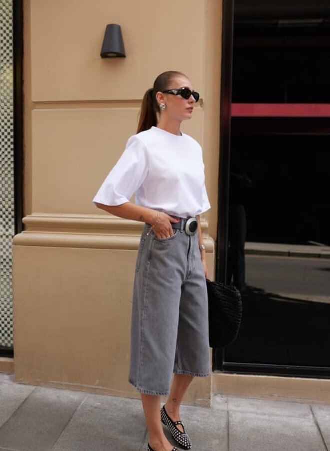 Viral Denim Bermuda Shorts Grijs