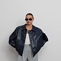 Oversized Bomber Jas Pu Zwart