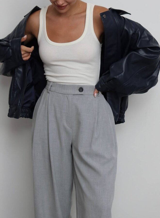 Oversized Bomber Jas Pu Zwart